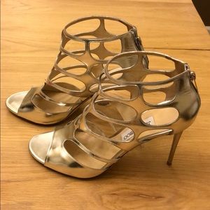 Silver 4.5 inch Jimmy Choo Heels